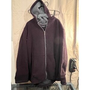 WEATHER TAMER Womens 3X 3XG Dark Plum Sherpa Fleece Lined Hooded Zip Up Jacket C